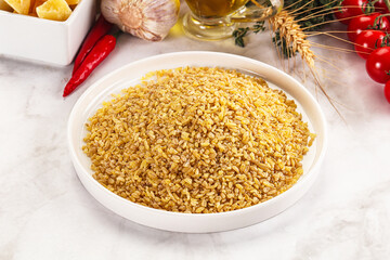 Dry wheat bulgur fow cooking