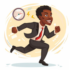 African American Businessman Racing Against Time