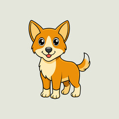 Cute cartoon dog vector art work illustration