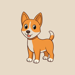 Cute cartoon dog vector art work illustration