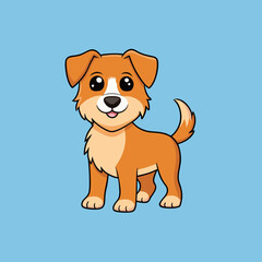 Cute cartoon dog vector art work illustration