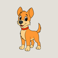 Cute cartoon dog vector art work illustration