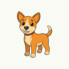 Cute cartoon dog vector art work illustration