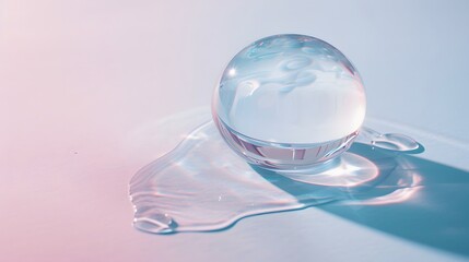 Crystal clear water bubble on the surface with water.