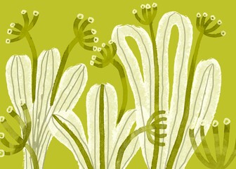 simple botany pastel  abstract design