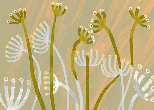 simple botany pastel  abstract design