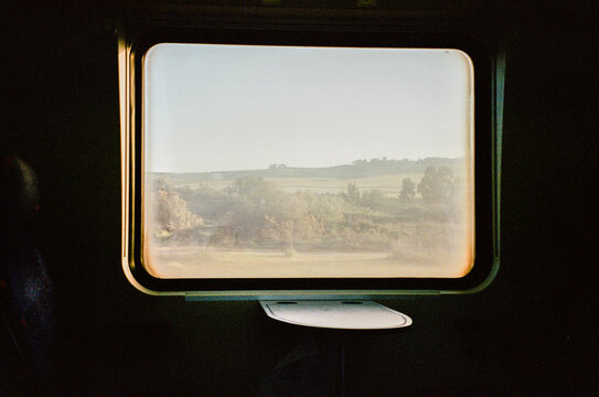 Countryside View from a Train Window.