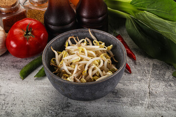 Soya bean sprouts in the bowl