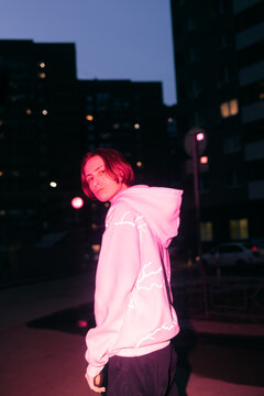 Non binary person  on the street