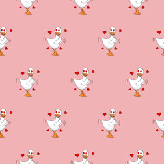 Seamless ducky pattern background art animal design abstract cartoon