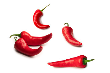 Red hot chili pepper isolated on a white background.
