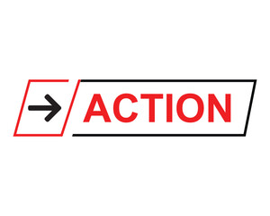 action button on white background. action button sign
