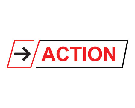 action button on white background. action button sign