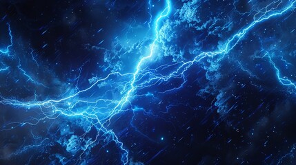 Animated lightning effects for games and videos. Includes blue glowing storm bolts, electric strikes, and magic electricity hits.