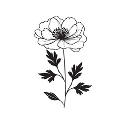 Silhouettes Flower icon image,  botanical flower icon.vector botany  floral design.Eps 10.