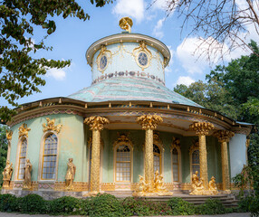 Chinesisches Haus in Sanssouci garden a historical palace in Potsdam, near Berlin. Built in Rococo style by Prussian King Frederick the Great as his summer palace