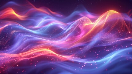Abstract Digital Art with Flowing Waves
