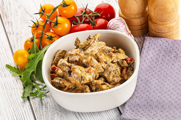 Roasted beef with cream sauce