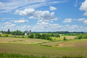 Iowa farm and farmland on a beautiful day in late spring