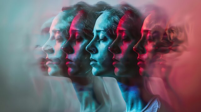 dissociative identity disorder, formerly called multiple personality disorder, two or more identities alternate in the same person