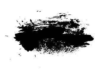 Abstract black blot object. hand drawing. Not AI, Vector illustration