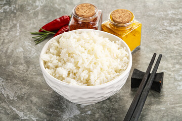 Steamed Basmati rice in the bowl