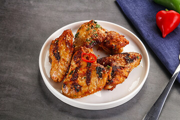 Buffalo grilled chicken wings barbecue