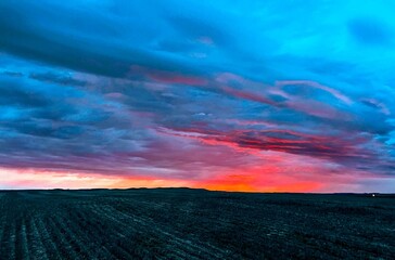 A Brilliant Red Montana Sunset