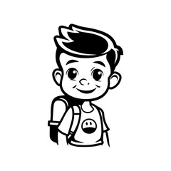 Fototapeta premium character of student go to school