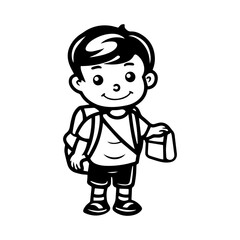 Fototapeta premium character of student go to school
