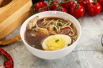 Japanese Miso soup with chicken