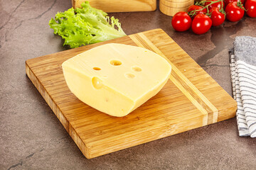 Gourmet Maasdam cheese with hole