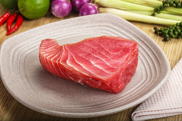 Raw fresh tuna steak for grill