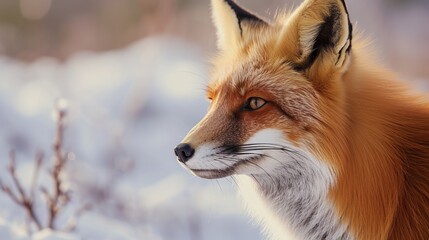 Obraz premium Red Fox in Winter Wonderland