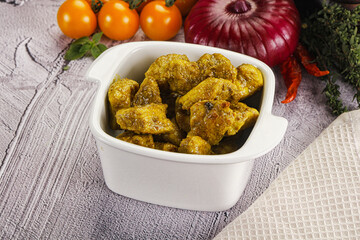 Indian cuisine curry chicken fillet