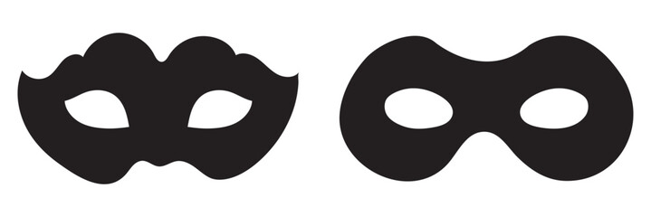 Super hero mask or villian face mask eye mask template in vector set