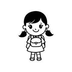 Obraz premium character of student girl go to school