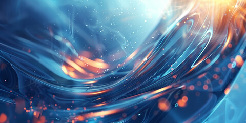 Obraz premium Abstract liquid glass holographic Iridescent wavy melted substance. 3d render of smooth forms. Modern design. Futuristic Banner, background, wallpaper cover, social media post. Generative Ai content