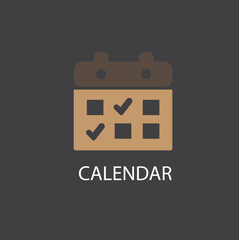 Fototapeta premium Calendar icon solid logo vector image