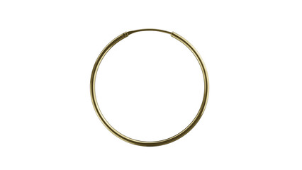 Classic golden earring isolated on transparent and white background. Jewelry concept. 3D render