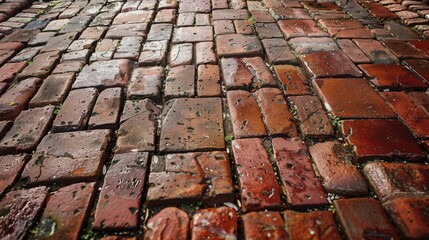Walking along an ancient brick pathway