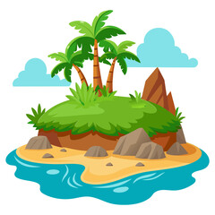 tropical island with palm trees © abu21