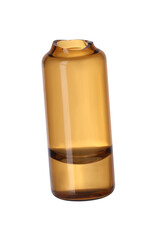 Open glass ampoule with liquid isolated on white