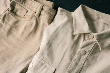 Stylish beige men's outfit, fashion