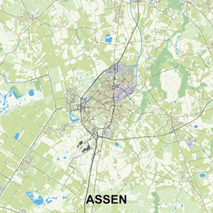 Assen, Netherlands Poster map art