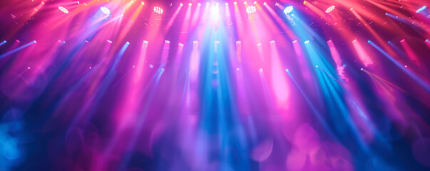 Obraz premium An empty stage with spotlights shining down