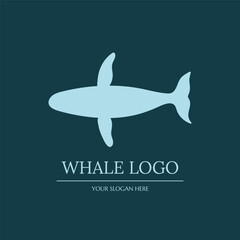 Obraz premium Whale logo vector icon illustration