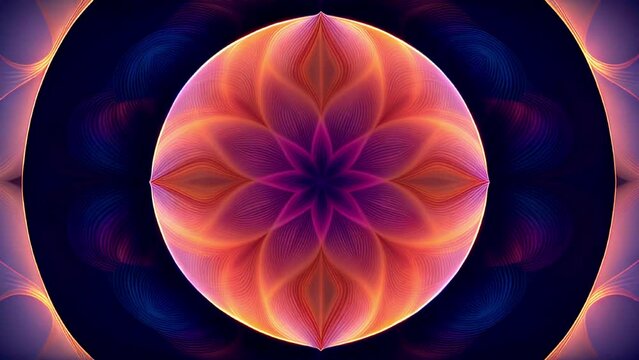 Multicolor animated mandala in seamless loop.
