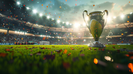 Football cup final, creative idea. Euro 2024 celebration