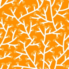 Cartoon autumn seamless mushrooms pattern for wrapping paper and fabrics